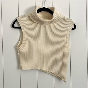 Danielle Guizio Turtleneck Knit Crop Top